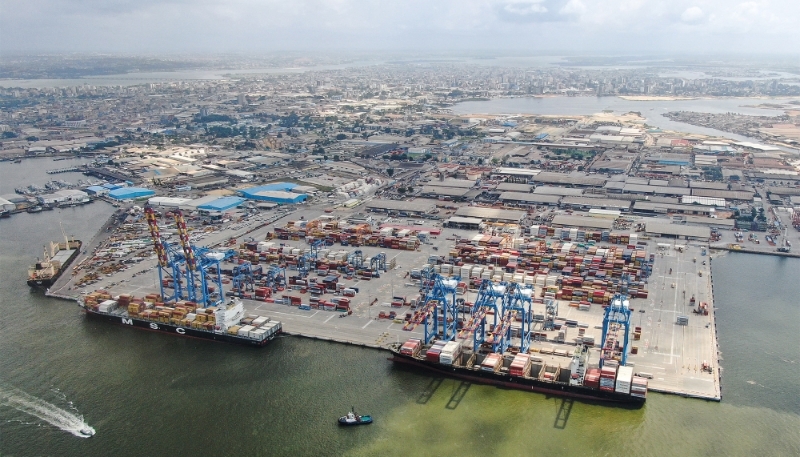 Le port d'Abidjan, en Côte d'Ivoire, le 12 janvier 2024. 