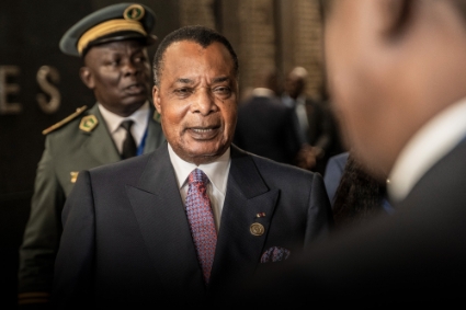 Le président congolais Denis Sassou-Nguesso à Adis-Abbeba, le 17 février 2023.