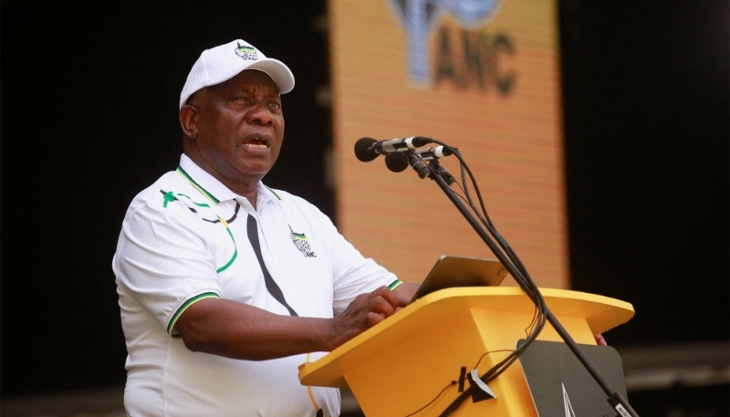 Le président sud-africain, Cyril Ramaphosa, à Durban, le 24 février 2024.