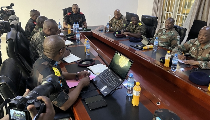 Réunion entre le commandement des FARDC et celui de la force de la SADC, le 16 janvier 2024 à Goma.