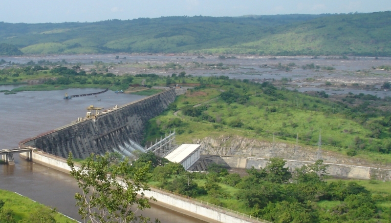 Le site du projet d'Inga, avec un des actuels barrages.