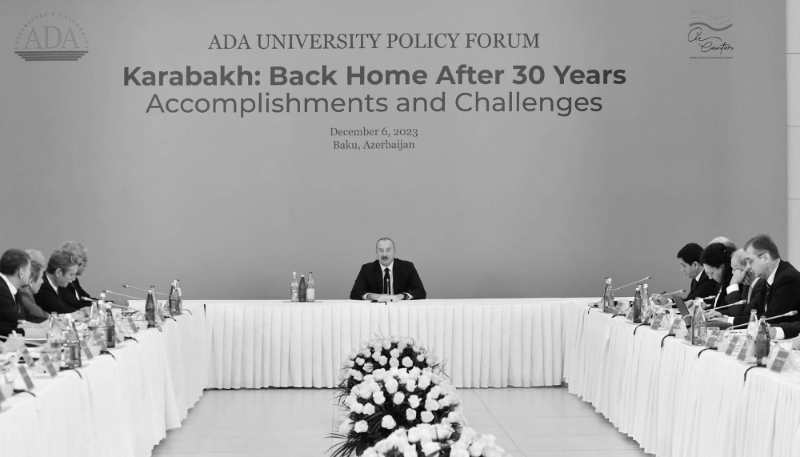 Le président azerbaïdjanais Ilham Aliyev a participé au forum intitulé 'Karabakh: Back Home After 30 Years, Accomplishments and Challenges' organisé le 6 décembre par l'ADA University.