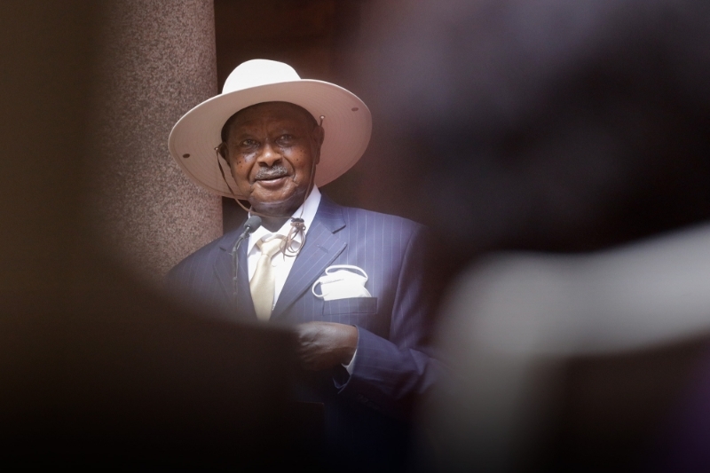 Le président ougandais Yoweri Museveni, à Pretoria, le 28 février 2023.
