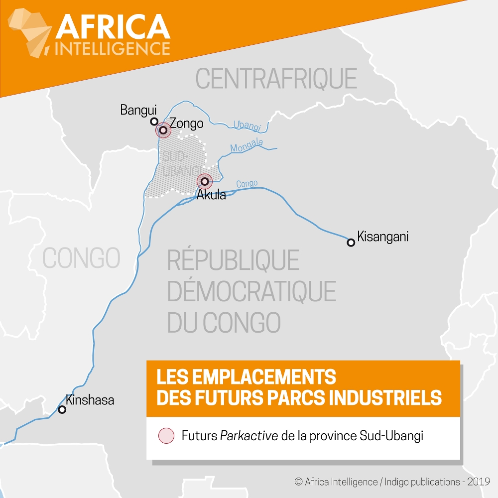 Les futurs parcs industriels de la province Sud-Ubangi.