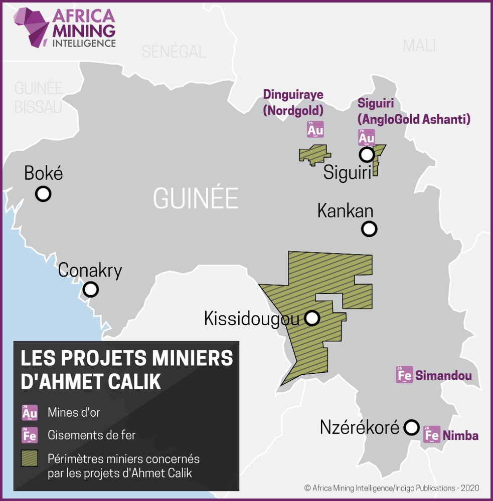 Les projets miniers d'Ahmet Calik.