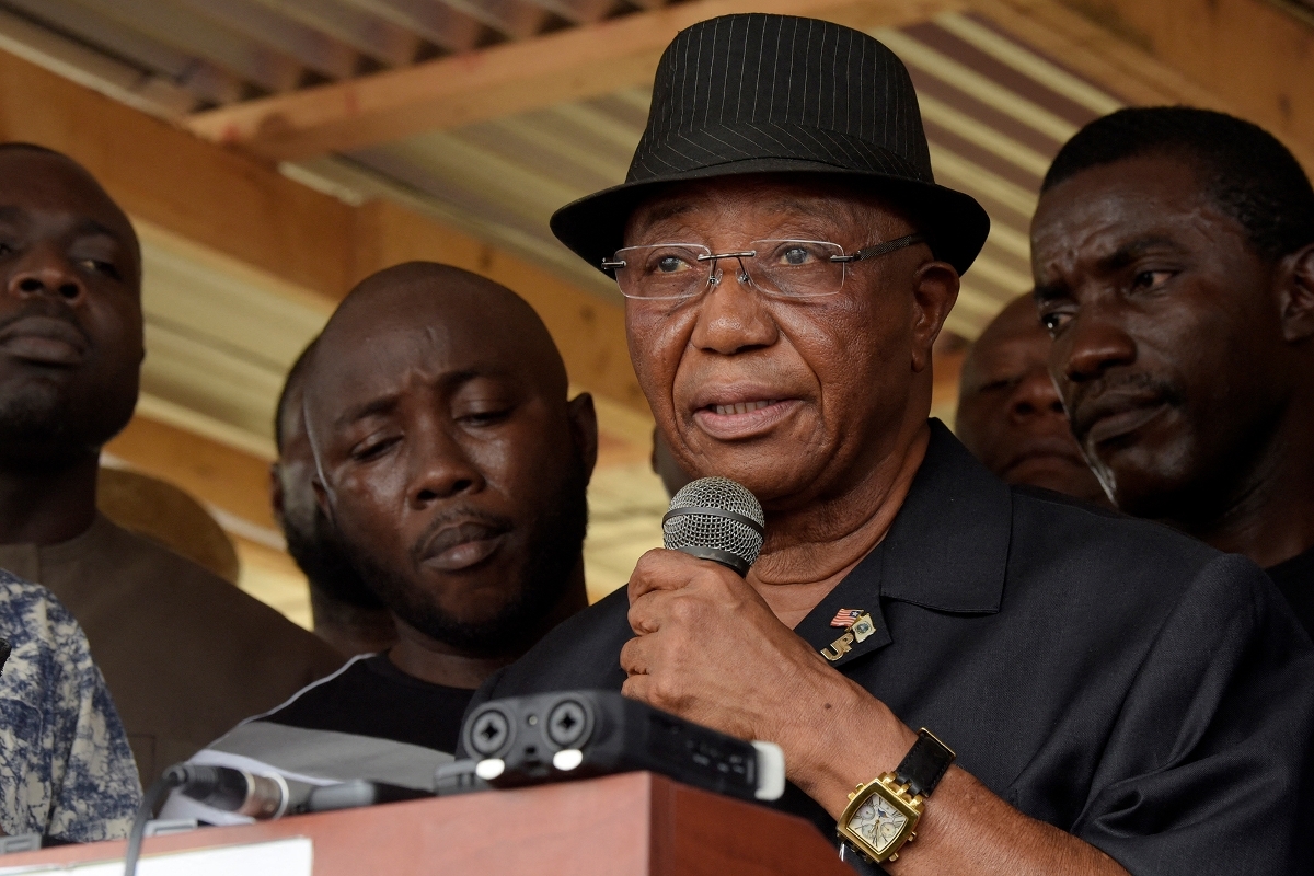 Le vice-président libérien Joseph Boakai à Monrovia, le 29 décembre 2017.