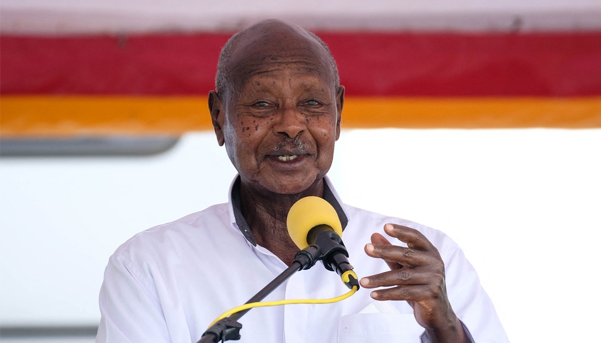 Le président ougandais, Yoweri Museveni, dans le district de Kikuube, en Ouganda, le 2 septembre 2026.