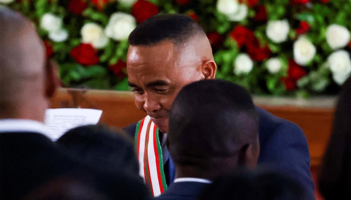 Le colonel Michaël Randrianirina à Antananarivo, le 17 octobre 2025. 