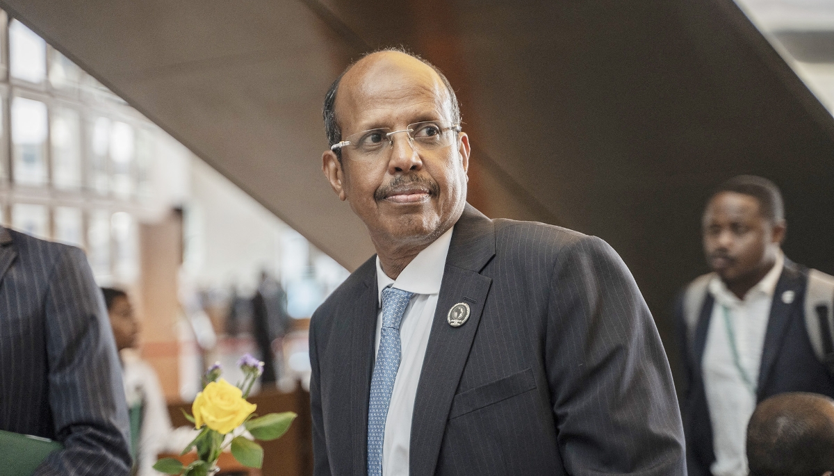 Mahamoud Ali Youssouf lors du 38e sommet de l'Union africaine, à Addis-Abeba, le 15 février 2025.