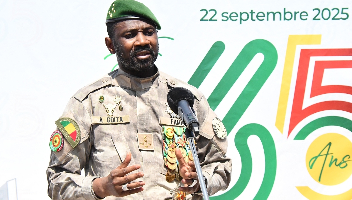 Le président Assimi Goïta lors du 65e anniversaire de l'indépendance du Mali, à Bamako, le 22 septembre 2025.