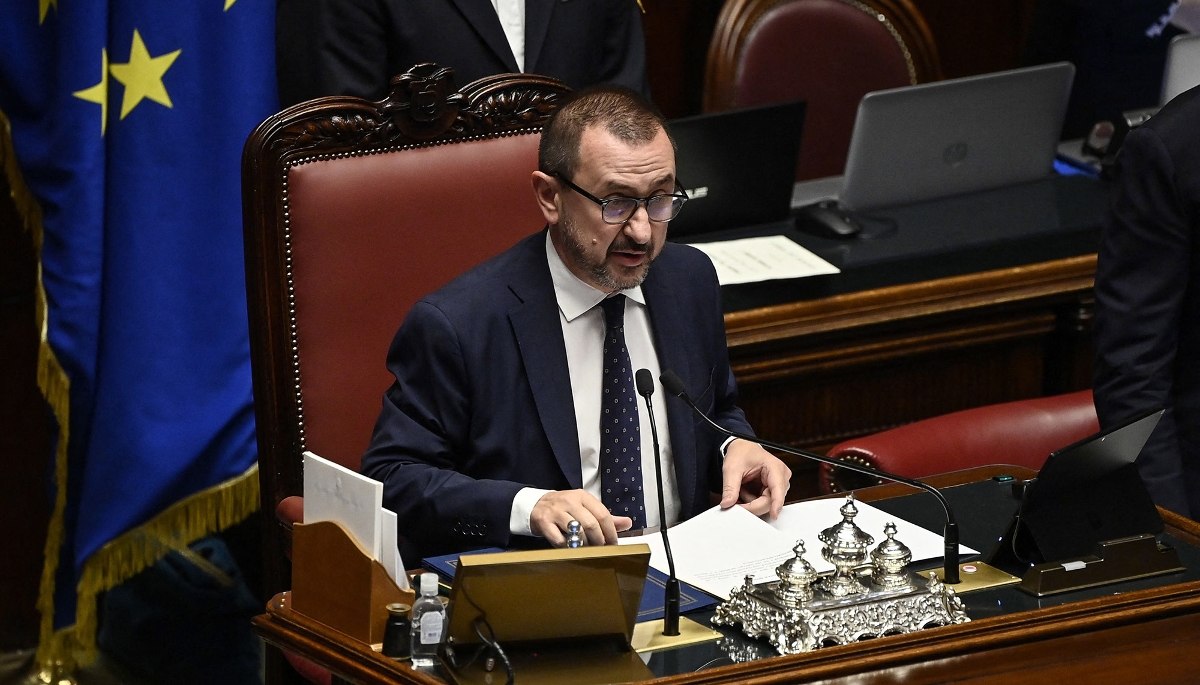 Le député Ettore Rosato lors d'une séance au Parlement, à Rome, le 13 octobre 2022.