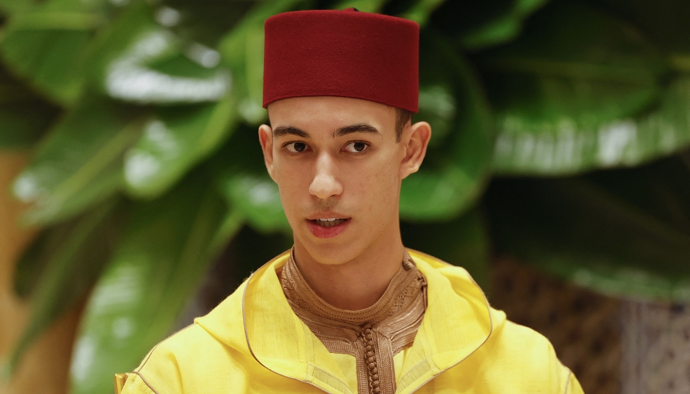 Le fils unique de Mohammed VI, Moulay Hassan, lors d'un diner officiel au Palais royal de Rabat, le 29 octobre 2024.