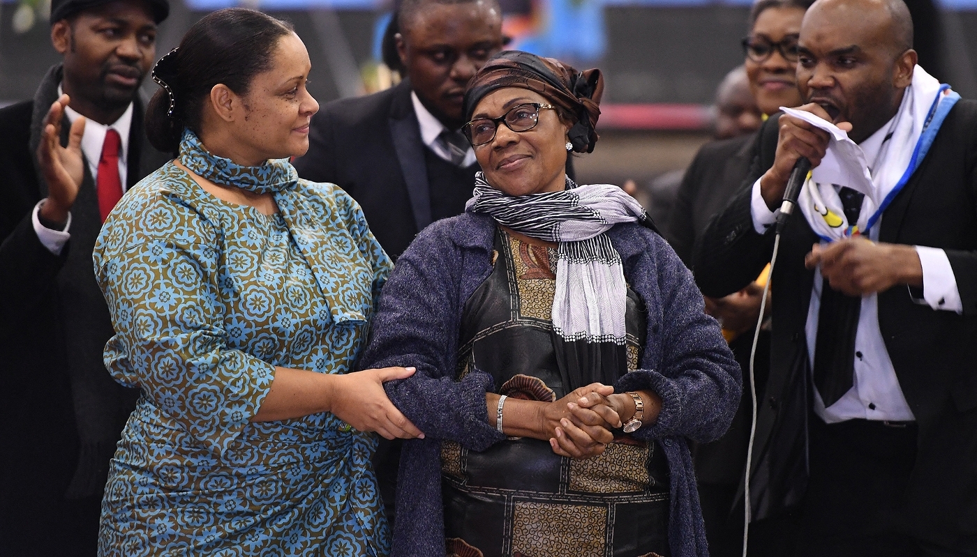 Marthe Kasalu Jibikila, la mère du président congolais Félix Tshisekedi, à Bruxelles, en février 2017, lors des funérailles de son mari, Étienne Tshisekedi.