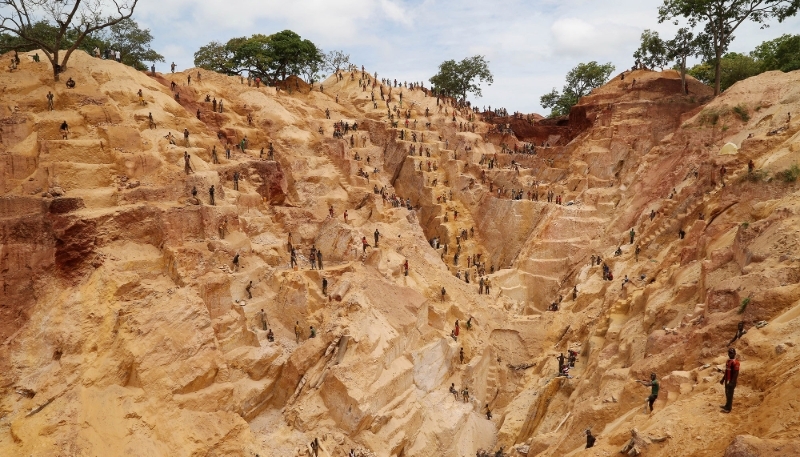 Mine d'or au nord de Bambari, en 2014.