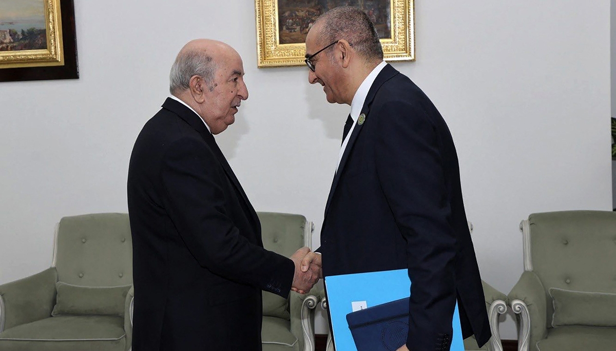 Le président algérien, Abdelmadjid Tebboune, reçoit le ministre français de l'intérieur, Laurent Nuñez, au palais d'El Mouradia, à Alger, le 17 février 2026.