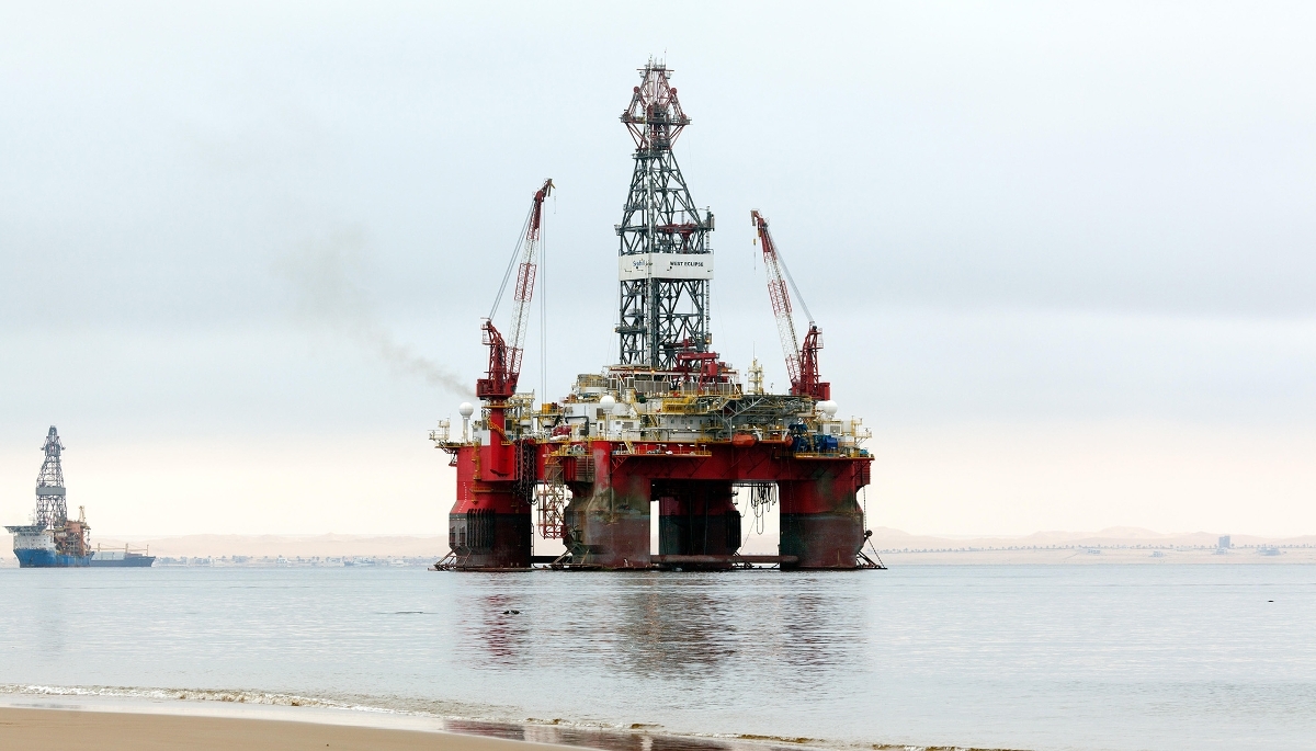 Plateforme pétrolière au large de Walvis Bay, en Namibie, en 2016.