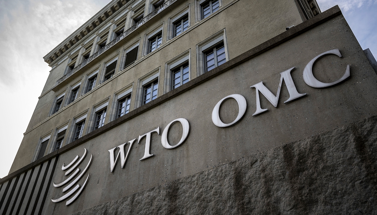 Siège de l'Organisation mondiale du commerce (OMC) à Genève, le 5 février 2024. 
