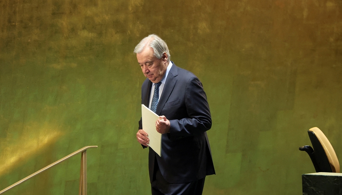 Le secrétaire général de l'ONU António Guterres, à New York, le 23 septembre 2025.