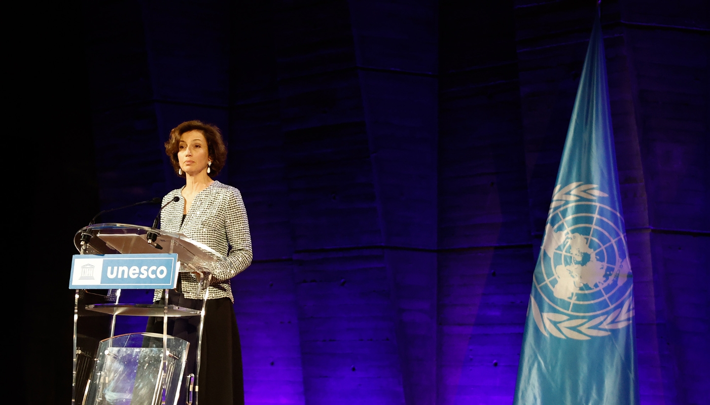 Audrey Azoulay, directrice générale de l'Unesco, au siège de l'institution, à Paris, le 19 mars 2025.