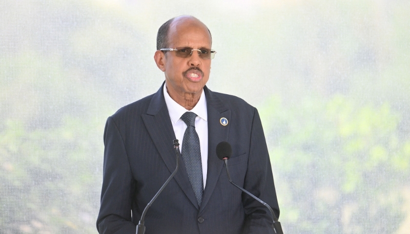 Le président de la Commission de l'Union africaine, Mahmoud Ali Youssouf, à Rome, le 20 juin 2025.