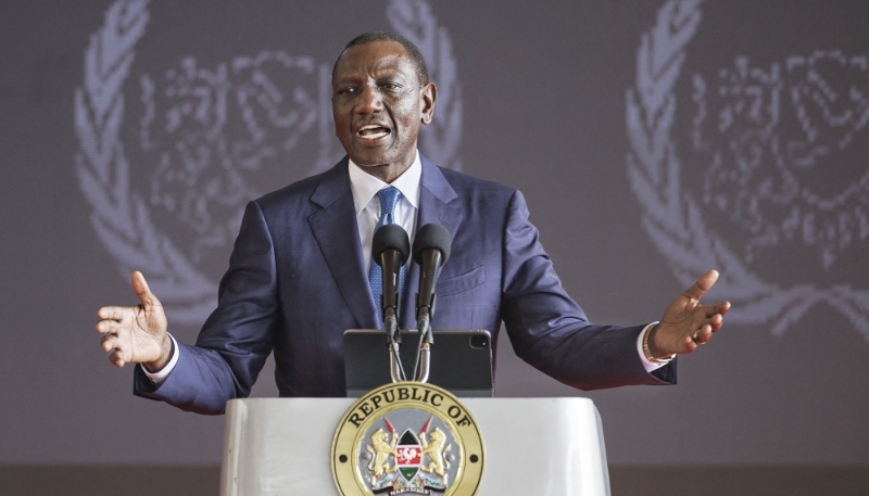 William Ruto au siège de la présidence à Nairobi, le 9 mai 2024.