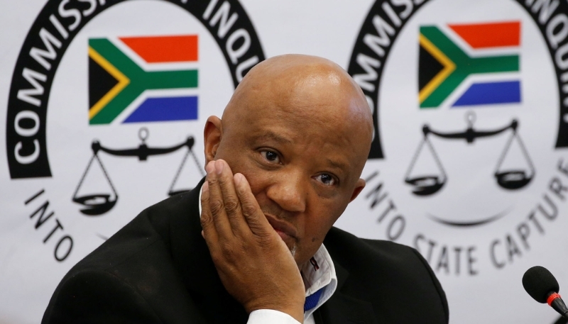 Mcebisi Jonas, alors ministre des finances, à Johannesbourg, le 24 août 2018.