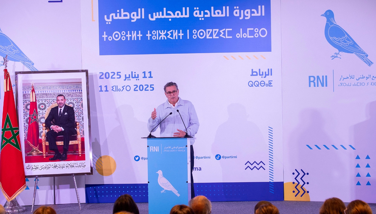 Le président du Rassemblement national des indépendants et chef du gouvernement, Aziz Akhannouch, à Rabat, en janvier 2024.