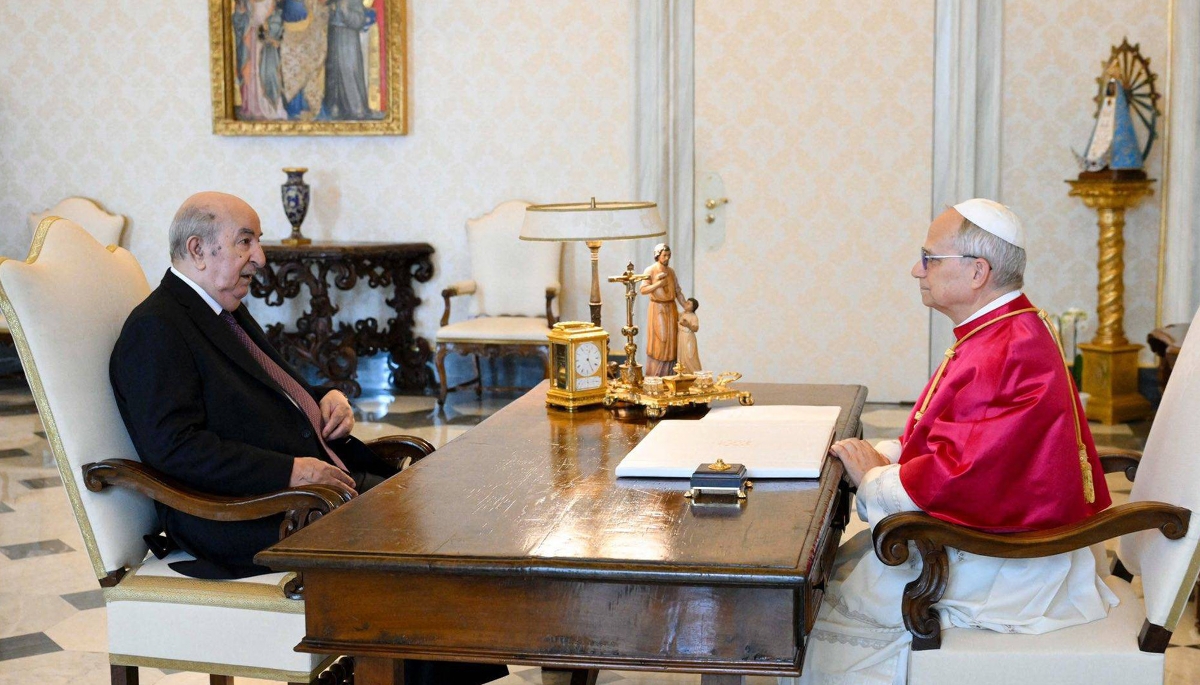 Abdelmadjid Tebboune rencontre le pape Léon XIV au Vatican, à Rome, le 24 juillet 2025.