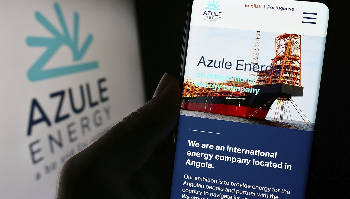 Le site Internet d'Azule Energy, coentreprise détenue par ENI et BP basée en Angola, 2023.