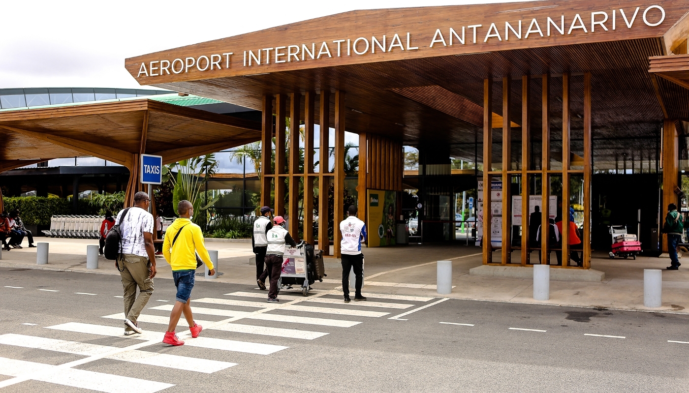 L'entrée de l'aéroport international d'Ivato, près d'Antananarivo, en juin 2022.