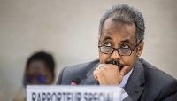 Le rapporteur spécial sur la situation des droits de l'homme en Érythrée, Mohamed Abdelsalam Babiker, à Genève, en Suisse, en février 2024. 