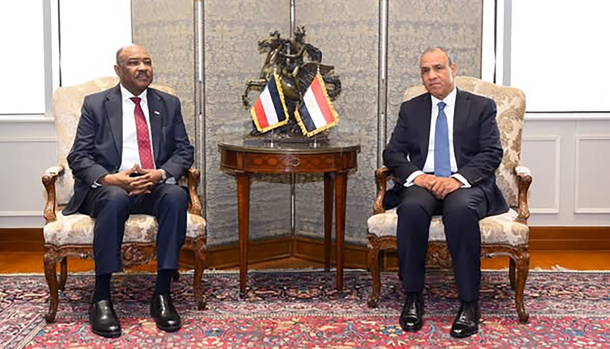 Le ministre soudanais des affaires étrangères, Mohieddin Salem (à g.), et son homologue égyptien, Badr Abdelatty, au Caire, le 3 février 2026.