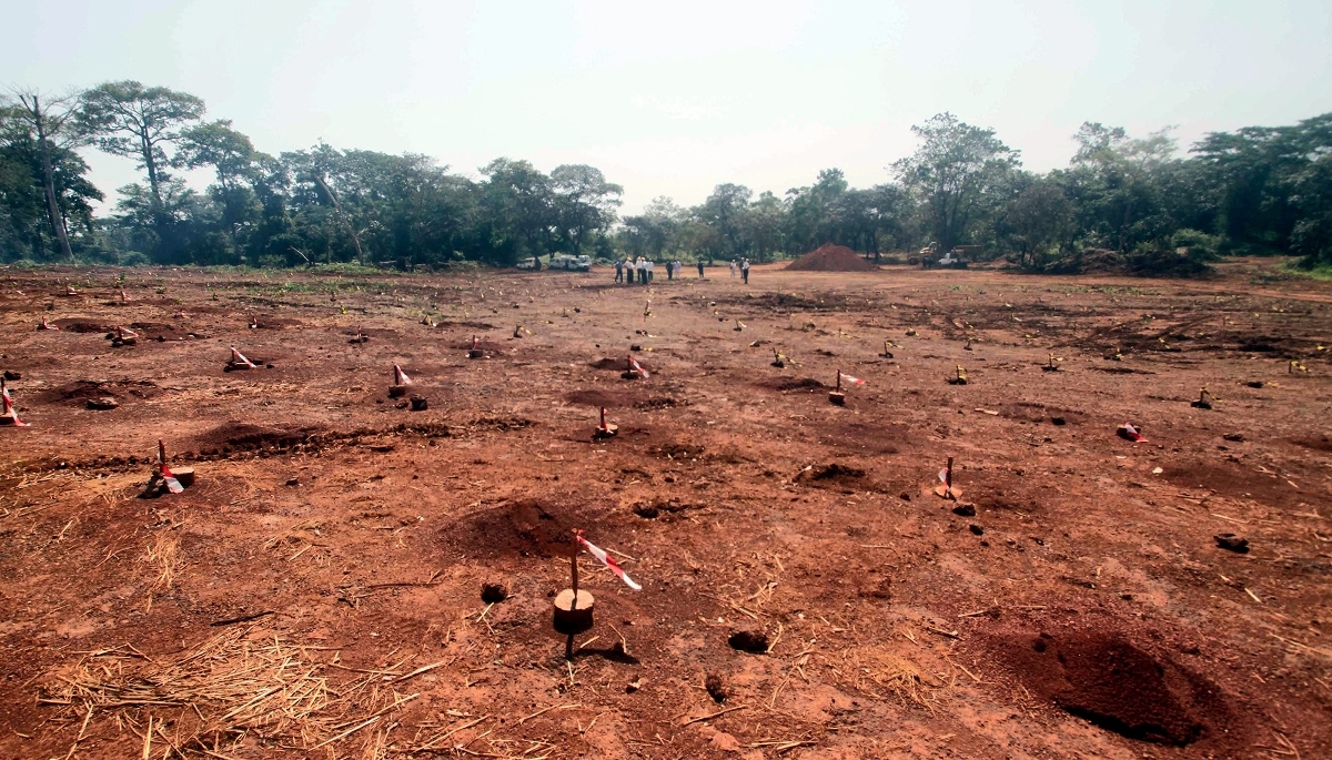 Sites prospectés par Orano (ex-Areva) en 2013, à Bakouma, en Centrafrique. 