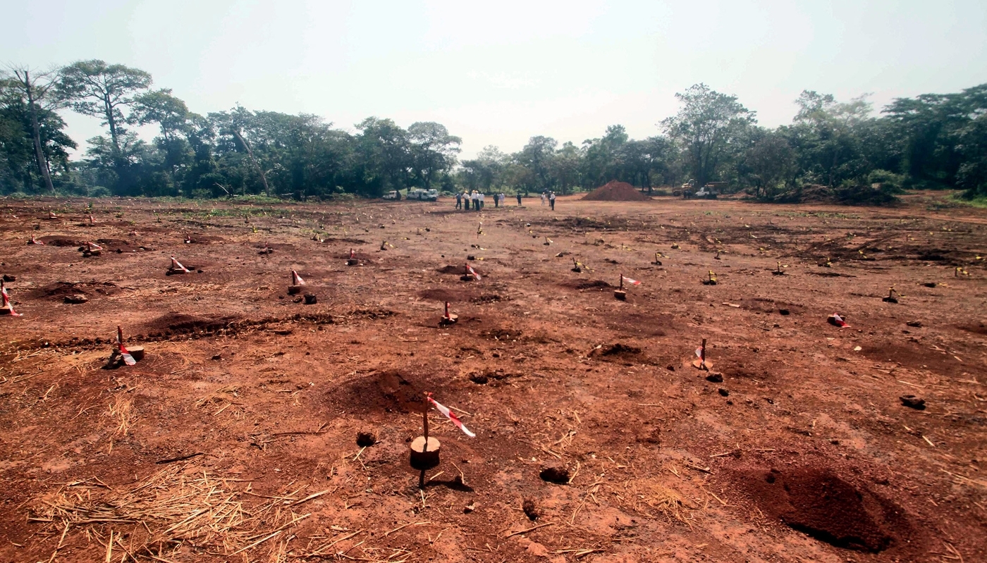 Sites prospectés par Orano (ex-Areva) en 2013, à Bakouma, en Centrafrique.