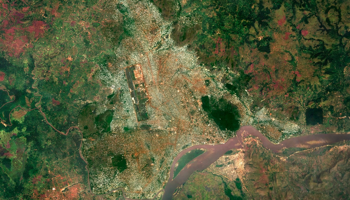 Une image satellite de Bangui, prise en janvier 2020.