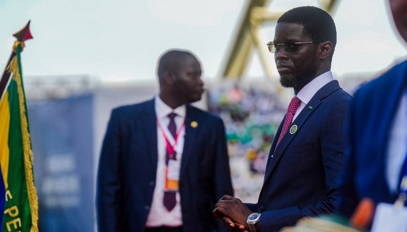 Bassirou Diomaye Faye, président du Sénégal, à Libreville, le 3 mai 2025.