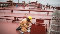 Plateforme du groupe pétrolier Perenco au large de Muanda, en RDC, 2015.