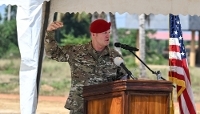 Le général Claude Tudor, commandant des opérations spéciales des forces américaines en Afrique, à Jacqueville, en Côte d'Ivoire, le 30 avril 2026.