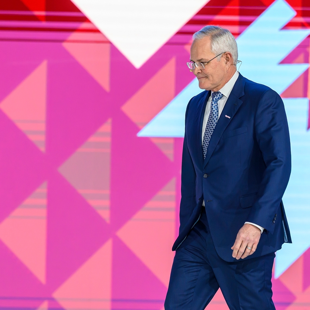 Le PDG d'ExxonMobil, Darren Woods, à Doha, en février 2026.
