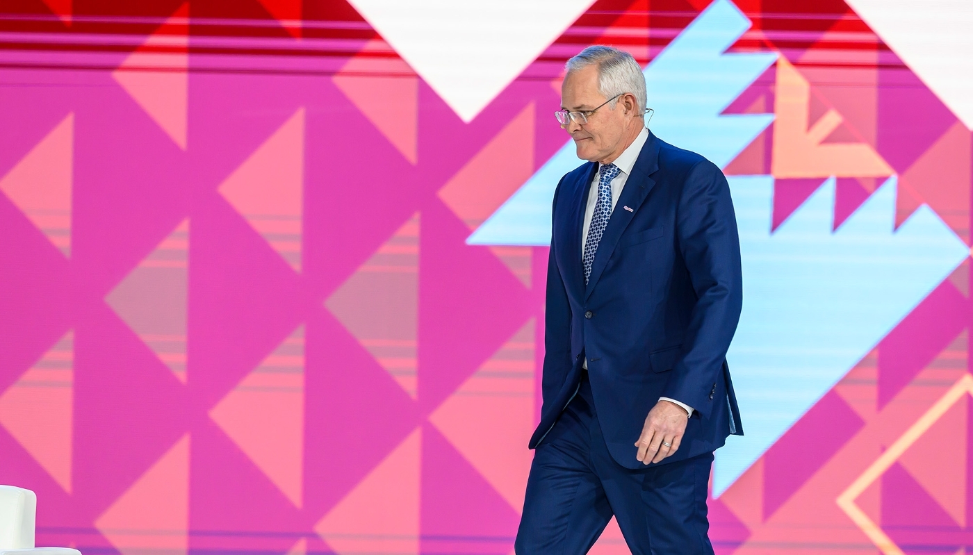 Le PDG d'ExxonMobil, Darren Woods, à Doha, en février 2026.