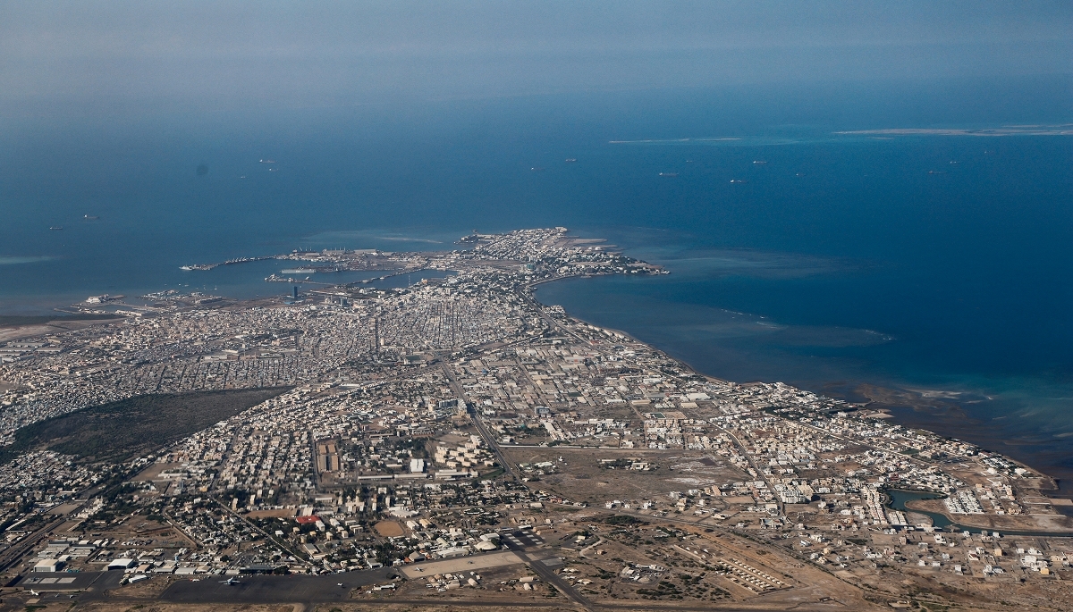 Vue aérienne de Djibouti-ville, le 21 décembre 2024.