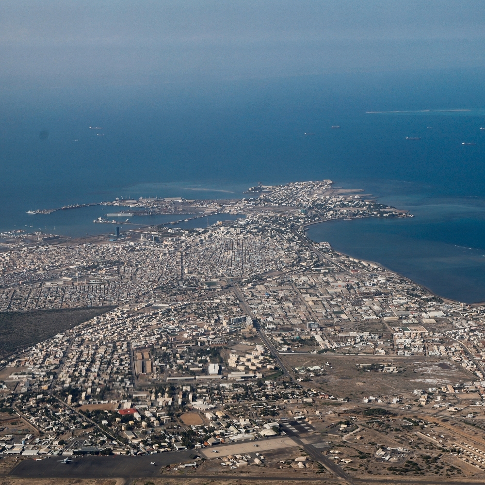 Vue aérienne de Djibouti-ville, le 21 décembre 2024.