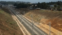 Ligne ferroviaire électrique reliant Addis-Abeba à Djibouti, en mars 2016.