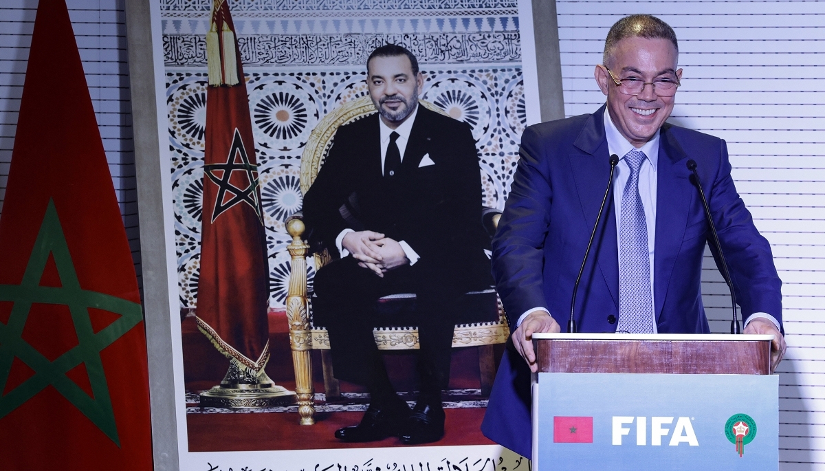 Le président de la Fédération royale marocaine de football et ministre délégué chargé du budget, Fouzi Lekjaâ, à Salé, au Maroc, en juillet 2025.