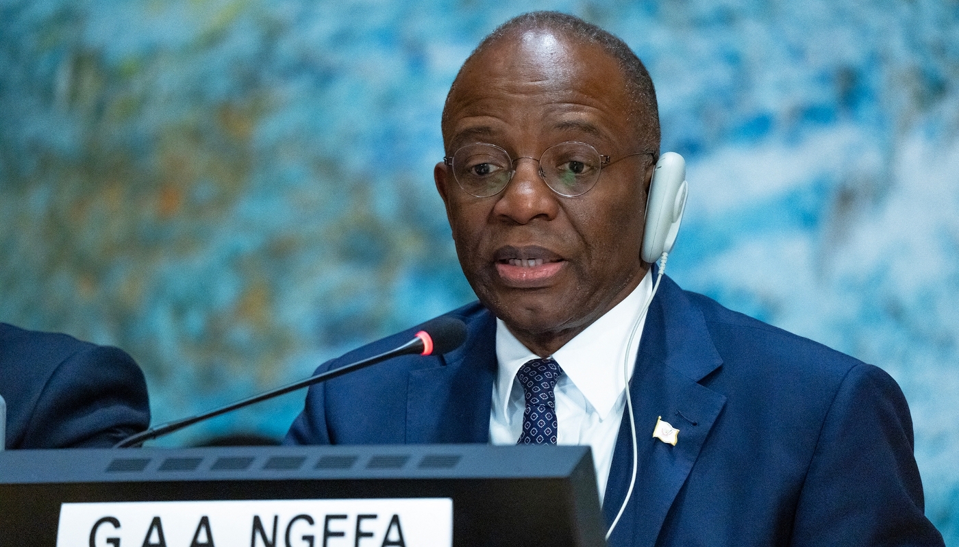 Le ministre congolais de la justice, Guillaume Ngefa, à Genève, en Suisse, en septembre 2025.