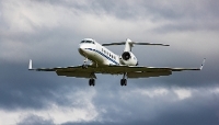 Un avion Gulfstream IV approchant l'aéroport de Zurich, en Suisse, en octobre 2024.