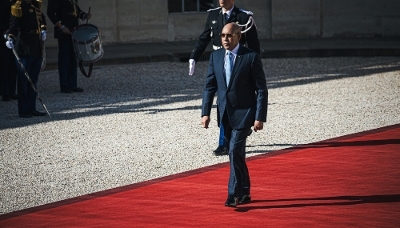 Le président mauritanien, Mohamed Ould Ghazouani, lors de sa visite d'État à Paris, le 15 avril 2026.