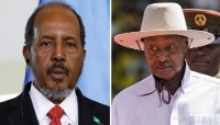 Le président somalien, Hassan Sheikh Mohamoud, et son homologue ougandais, Yoweri Museveni.