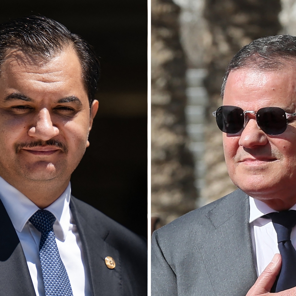 Le vice-commandant de l'ANL, Saddam Haftar, et le premier ministre du GUN, Abdelhamid Dabaiba.