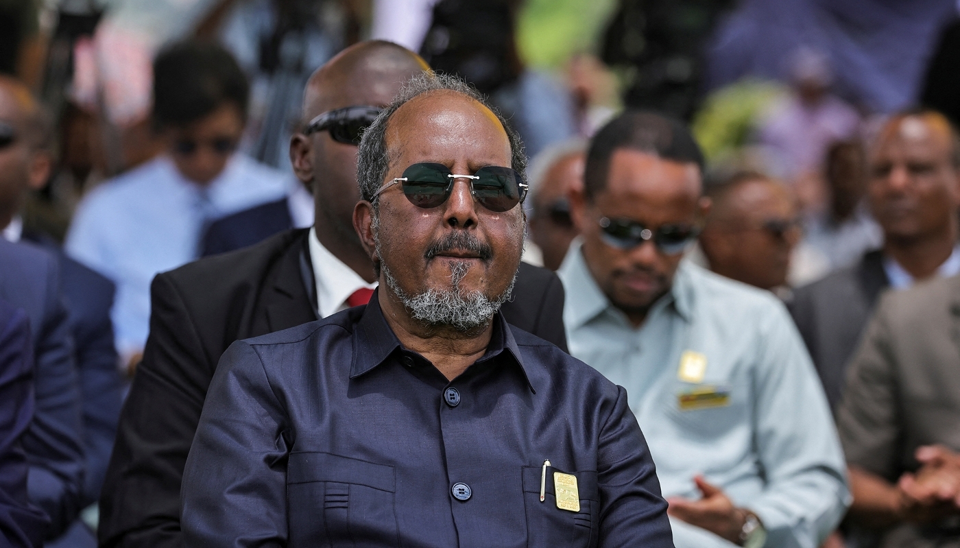 Le président somalien, Hassan Sheikh Mohamoud, à Guba, en Éthiopie, le 9 septembre 2025.